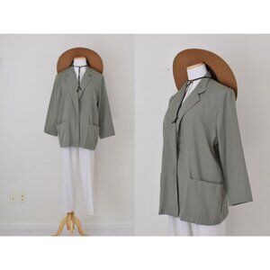 Vintage 80s Sage Green Lightweight Blazer by Briggs size 14P